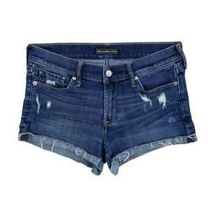 ABERCROMBIE & FITCH A&F Denim Jean Short Shorts Distressed